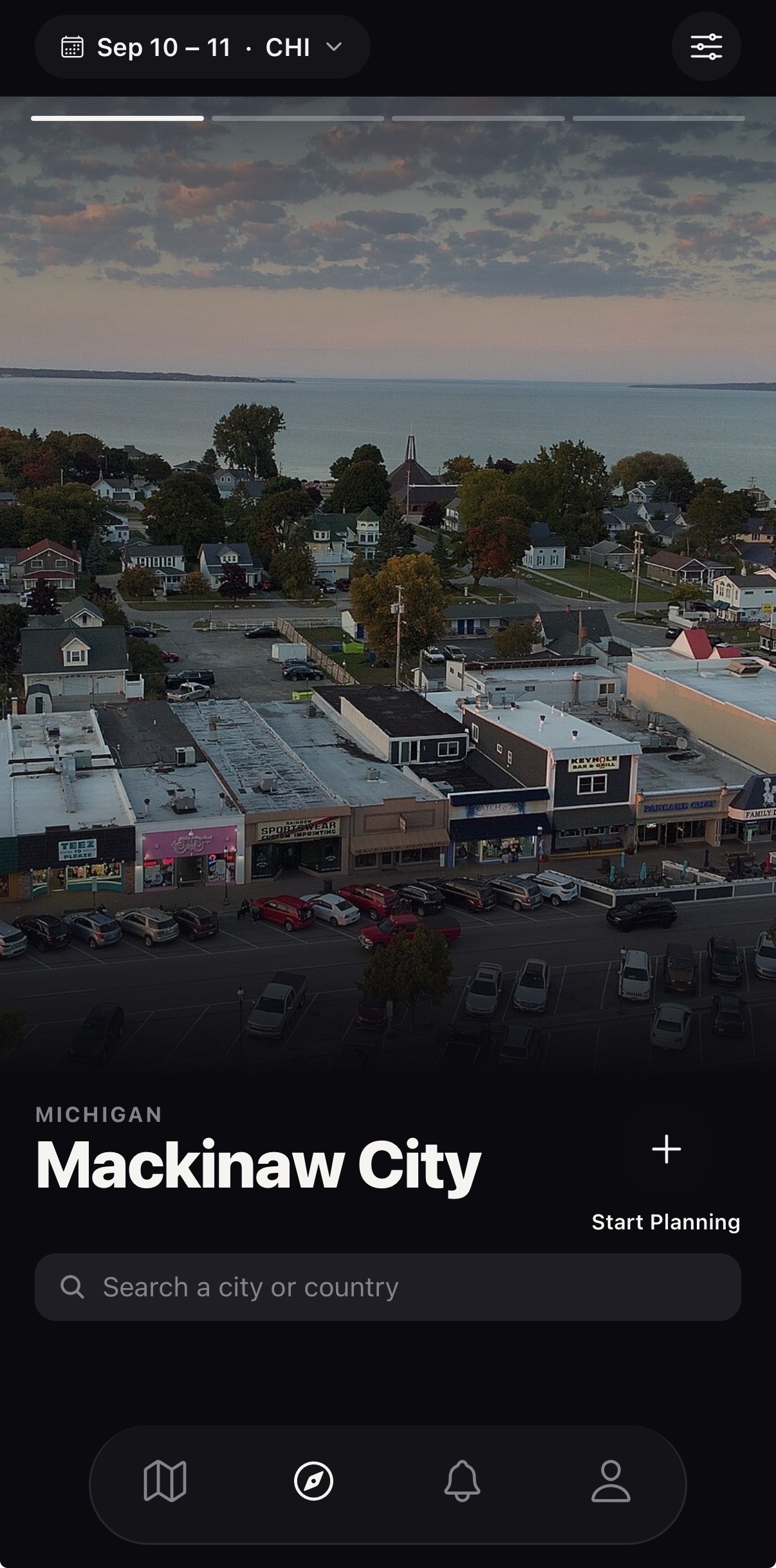 Discover feed showing Mackinaw City